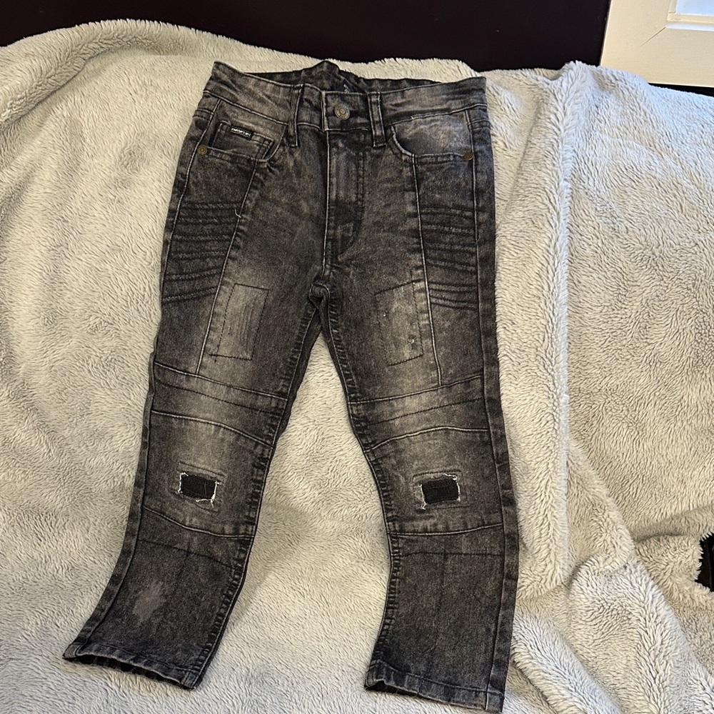 Men's Distressed Black Jeans